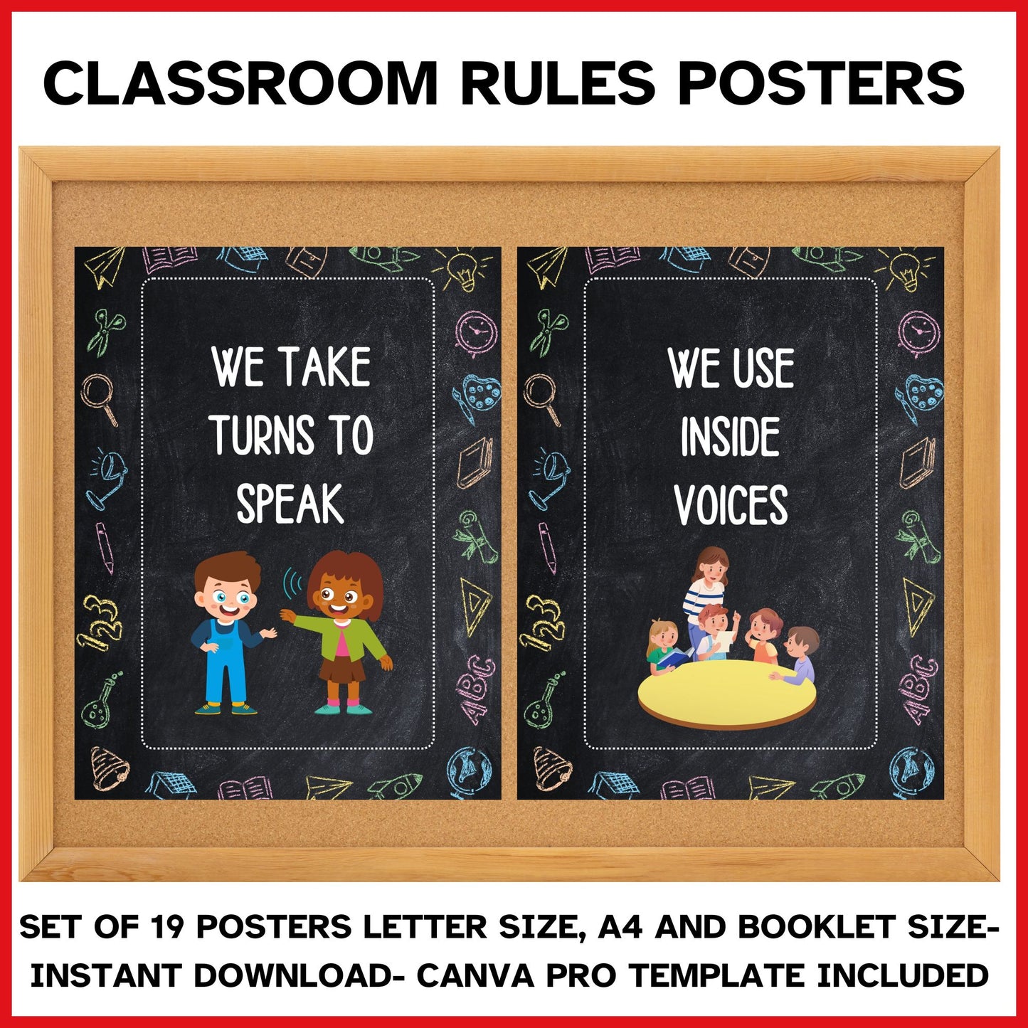 Classroom Rules Posters | 18 We Statements | Positive Behavior Expectations & Classroom Management Decor