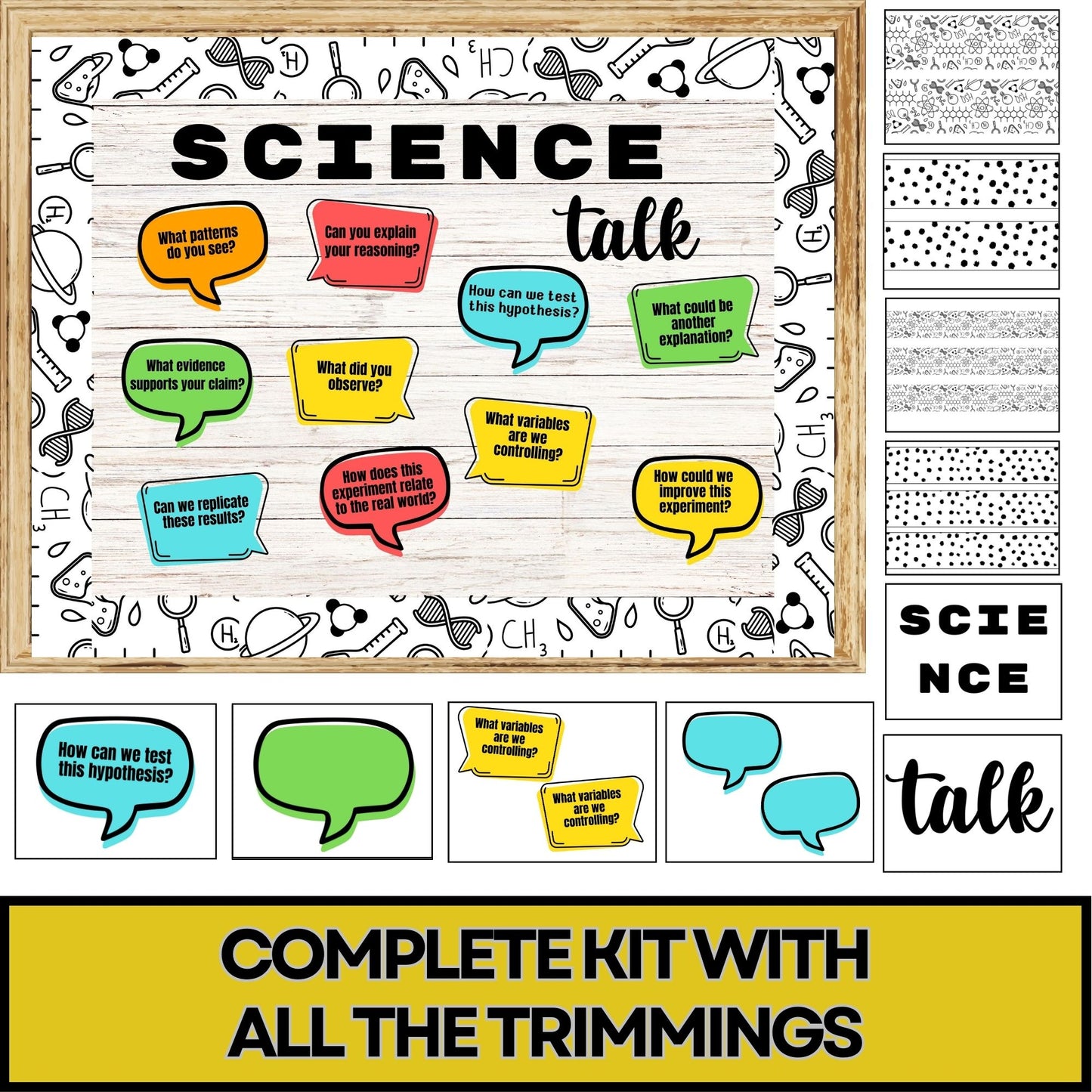 Bright Science Talk Bulletin Board Science Classroom Decor Science Door Decor STEM Talk Posters Classroom Decor Science Teacher Resource