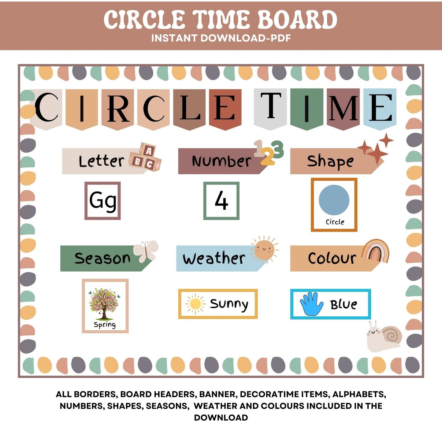 Circle Time Board Daycare Learning Preschool Homeschool Focus Board Circle Time Activities Early Learning | ABC's 123's Shapes