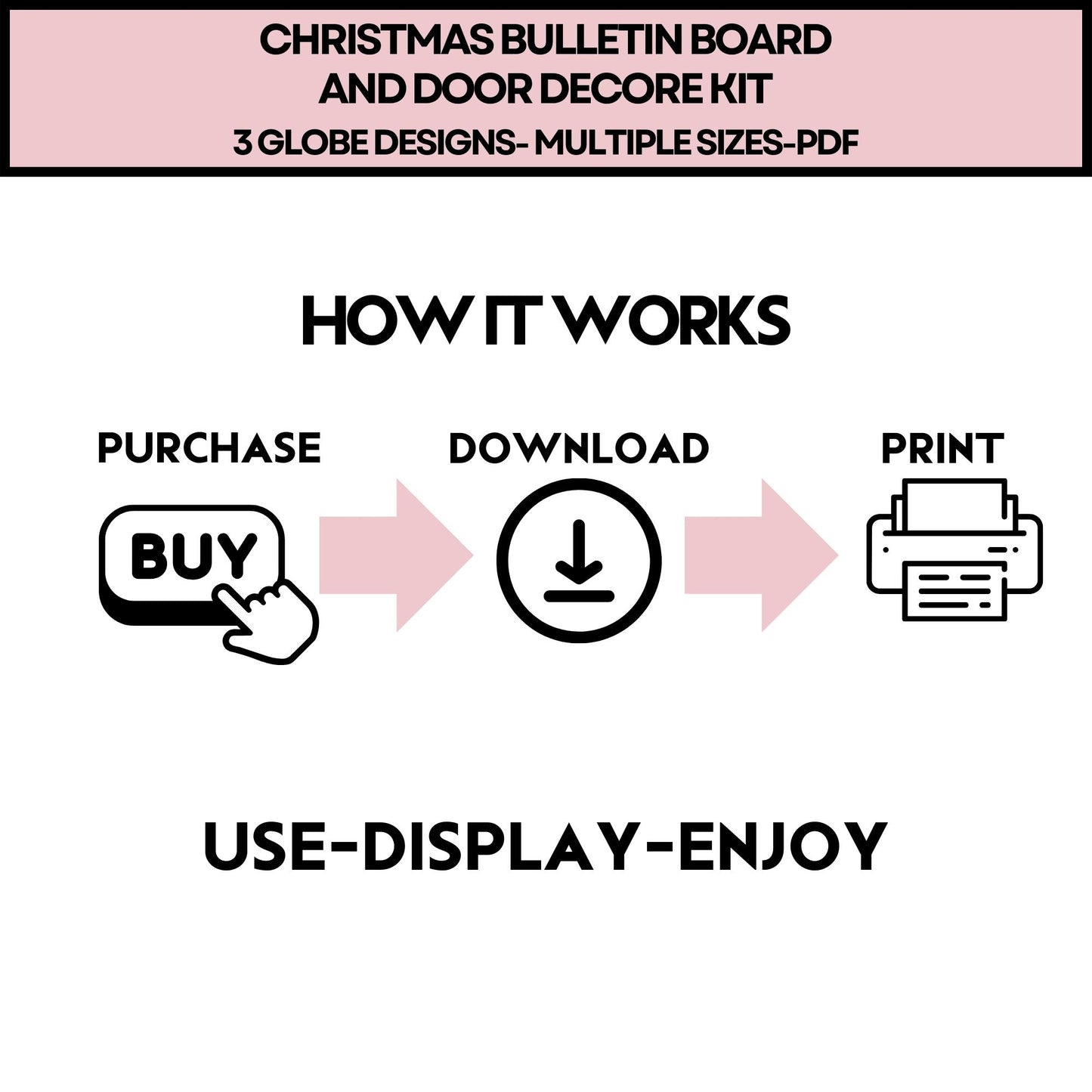 Snow Globe Christmas Bulletin Board Kit | Winter Classroom Display & Student Writing Prompts Printable