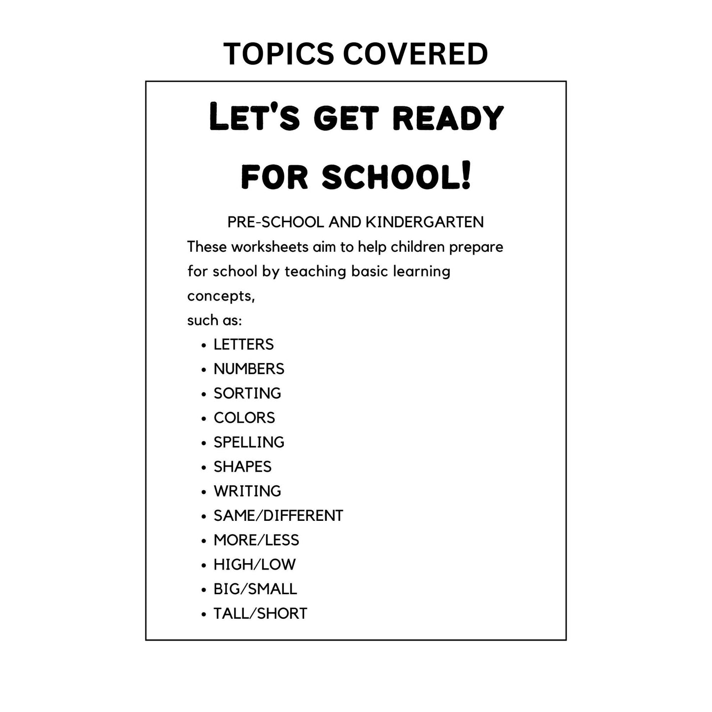 Preschool Curriculum Busy Book Preschool Worksheets Preschool Activities Daycare Lesson Plan Homeschool Curriculum Get Ready For School Workbook