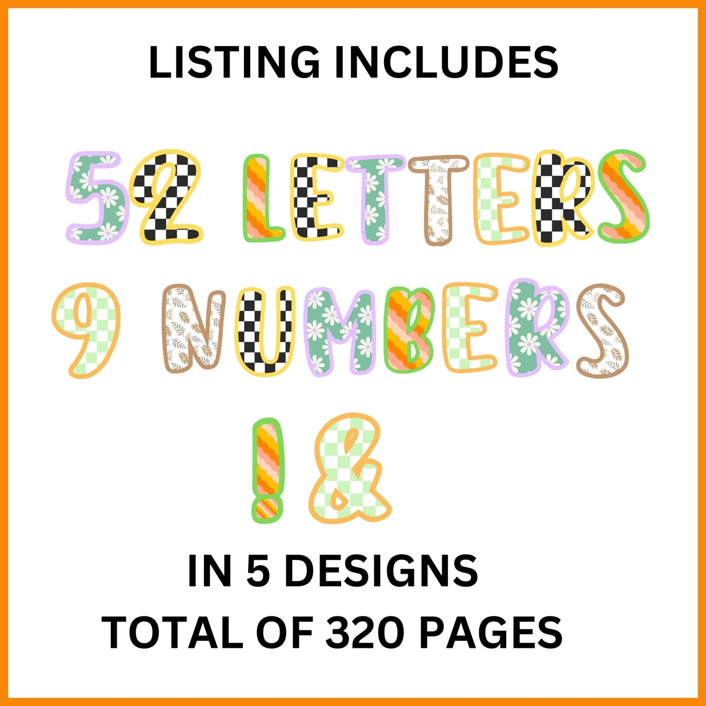Retro and Boho Bulletin Board Letters & Numbers – Classroom & Back-to-School Decor