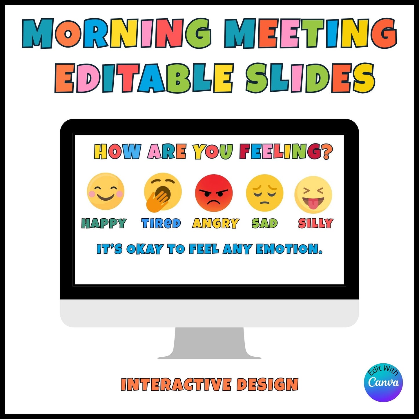 Morning Meeting Slides for Teachers – Editable Canva Template for Preschool and Elementary Classrooms