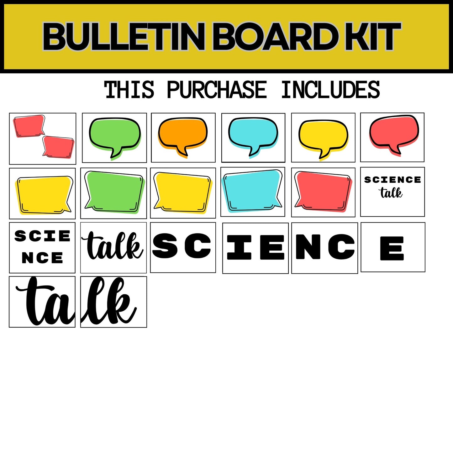 Bright Science Talk Bulletin Board Science Classroom Decor Science Door Decor STEM Talk Posters Classroom Decor Science Teacher Resource