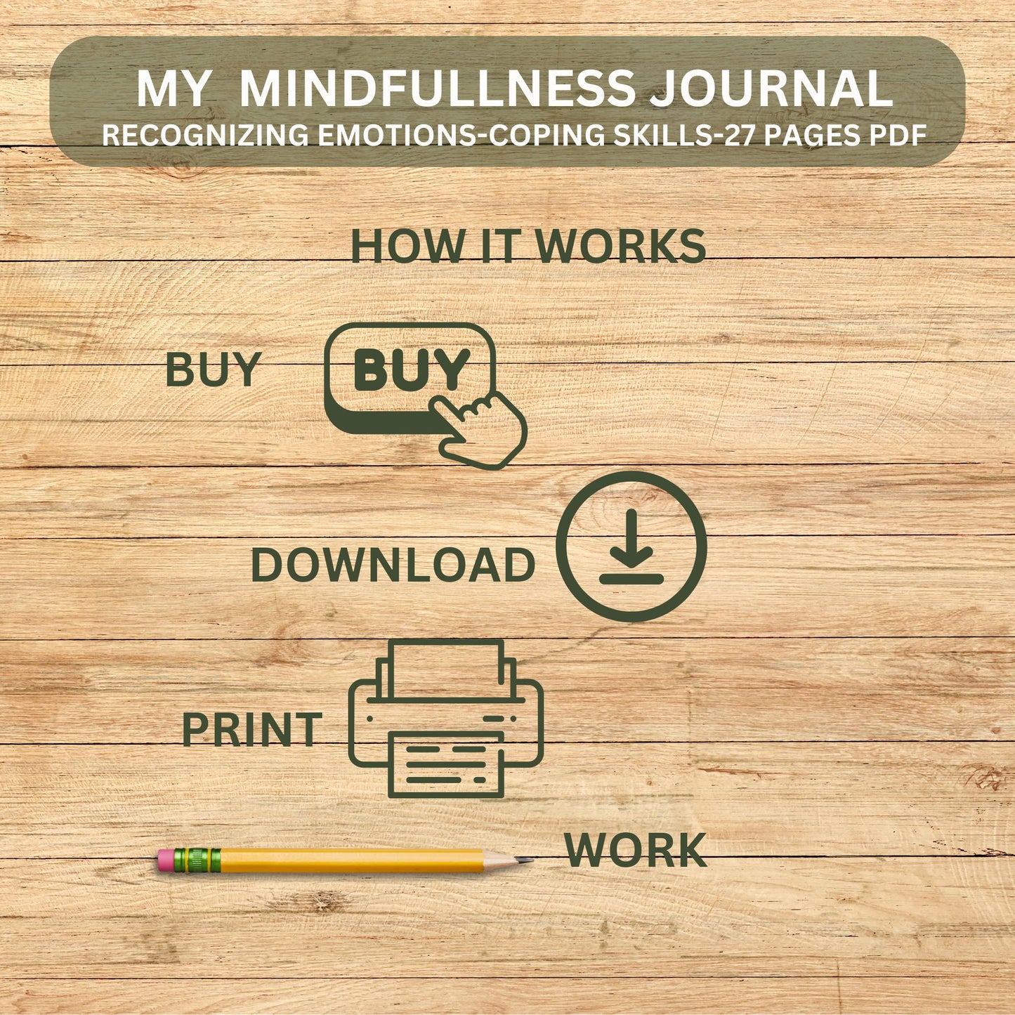Printable Kids Mindfulness Journal | Mental Health & Gratitude Workbook for Emotions, Self-Esteem and Coping Skills