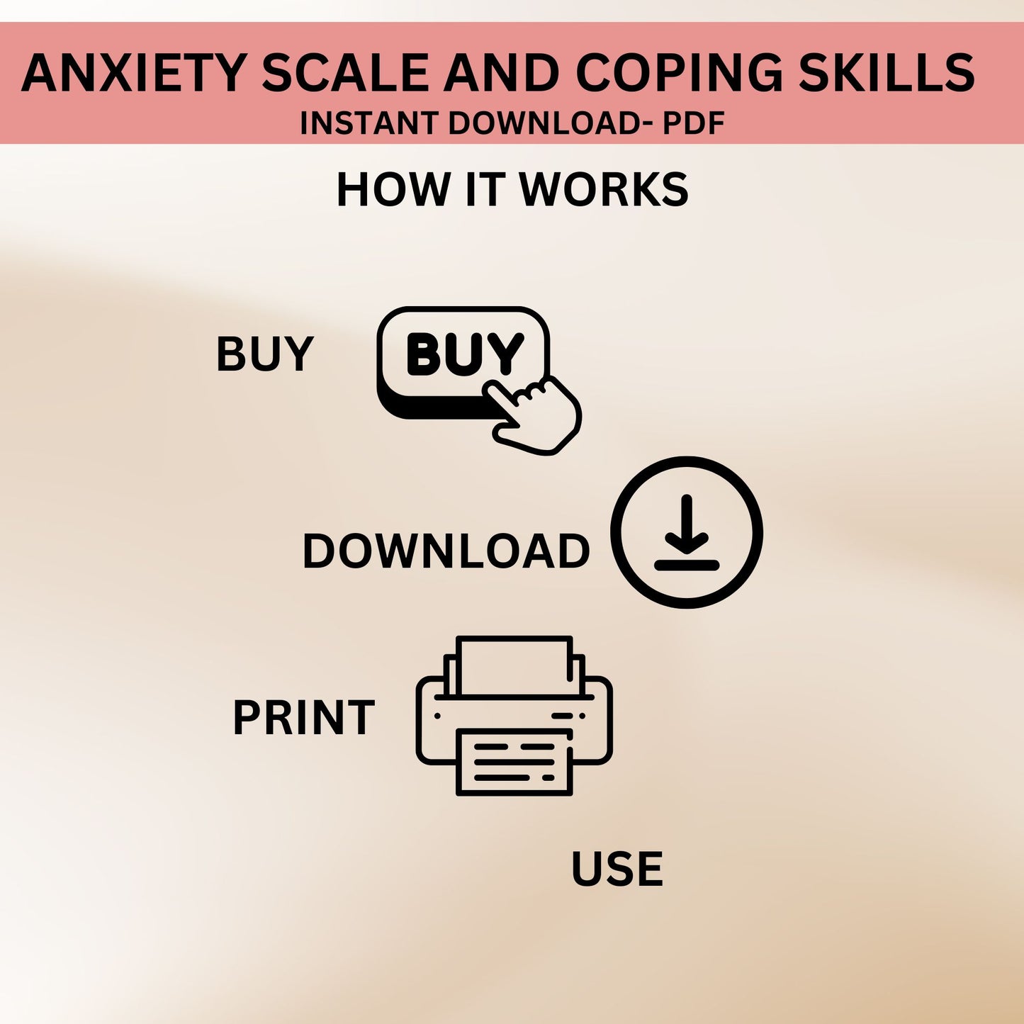 Anxiety Coping Skills for Kids and Teens - Stress Relief Printable, Grounding Techniques, Anxious Feelings Scale, Therapy & Mental Health Activities for Children