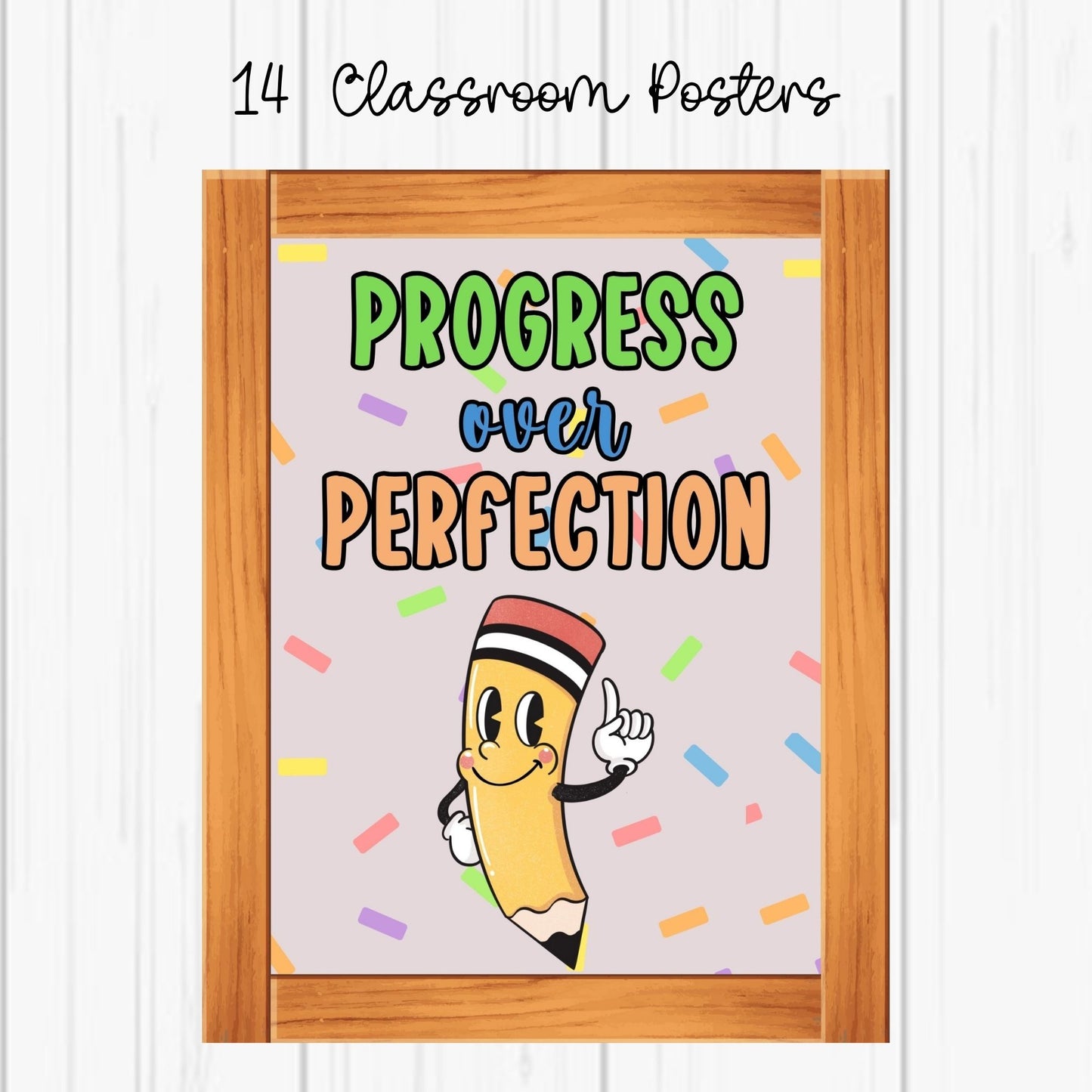 14 Motivational Classroom Posters – Positive Quotes & Growth Mindset Wall Decor for Kids