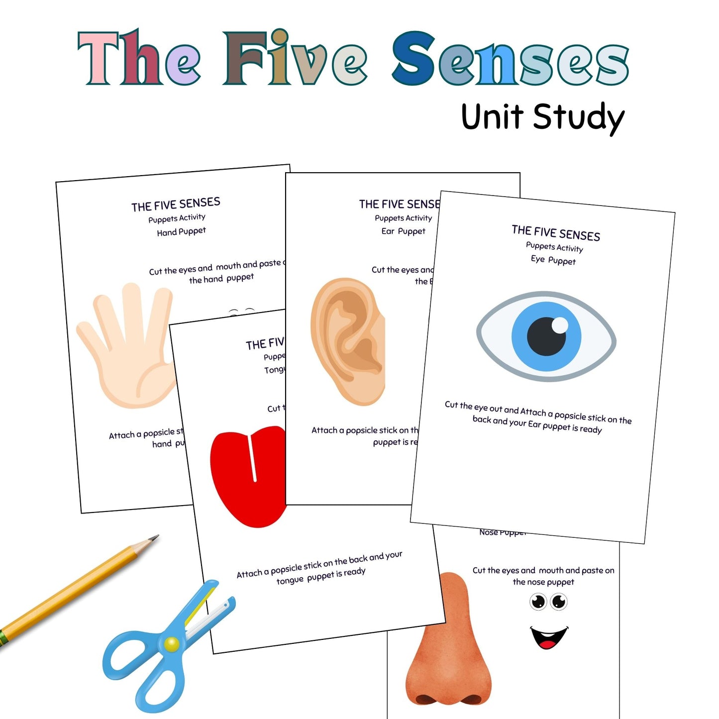 Five Senses Science Unit Study for Preschool – Interactive Homeschool Unit Study Binder and Learning Resources for Kids