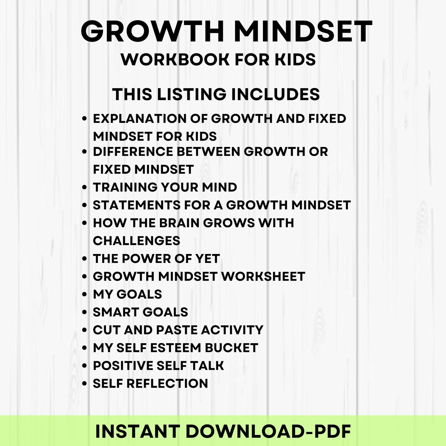 Grow Your Mind Worksheets for Kids – Social Emotional Learning Activities, Therapy Resources, Self-Love & Positive Thinking Challenge