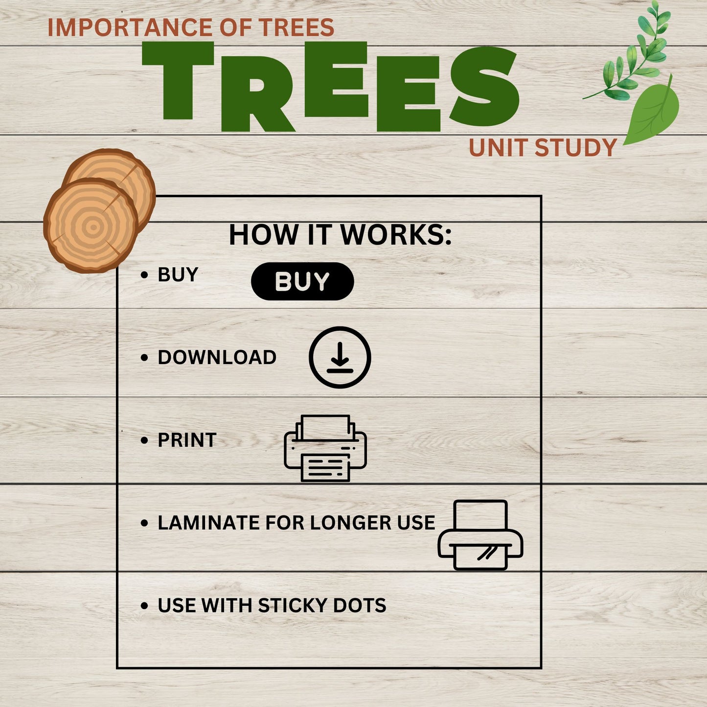 Tree Unit Study for Kids | Printable Tree Life Cycle Worksheets, Writing Prompts and Nature Science Activities