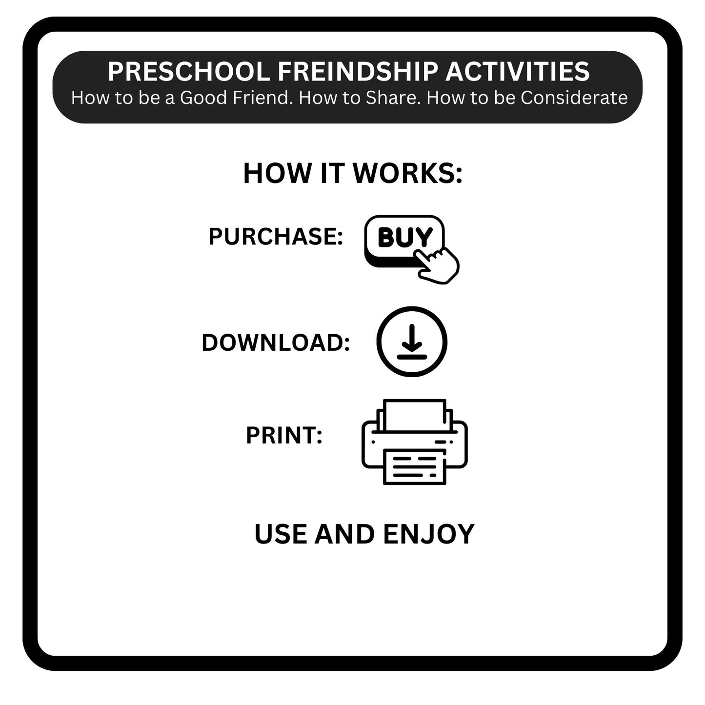 Friendship Skills Workbook & Social Skills Activities Bundle | Preschool, Kindergarten, Homeschool | Friendship Day Coloring & Writing Pages