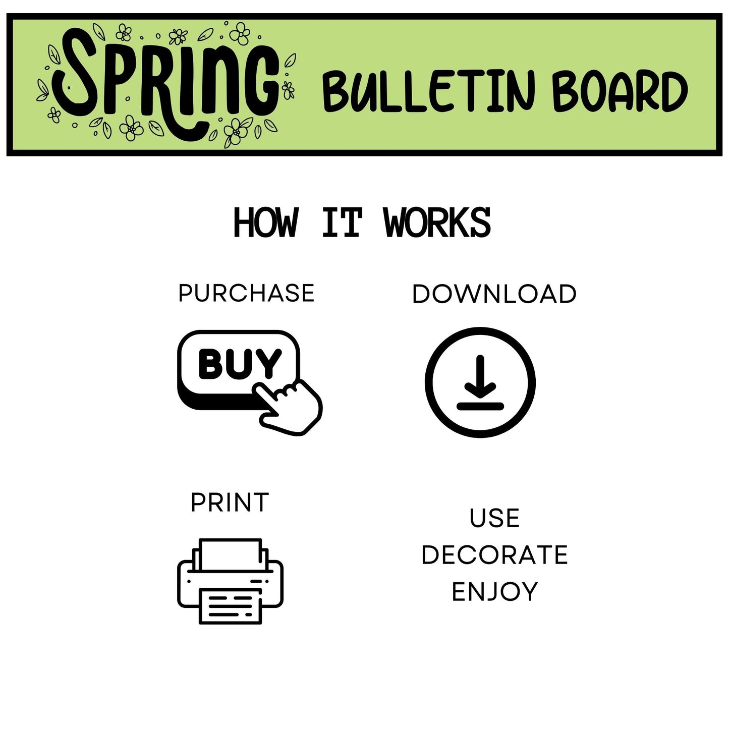 Spring Reading Bulletin Board | Books-Themed Classroom Decor | Spring Door Display & School Library Decor