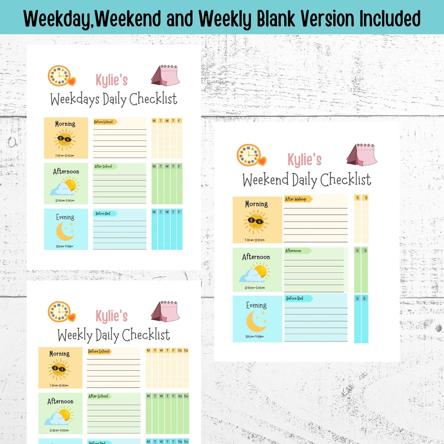 Editable Chore Chart for Multiple Kids Daily Checklist Template for Canva Responsibility and Daily Routine Kids Chore Checklist