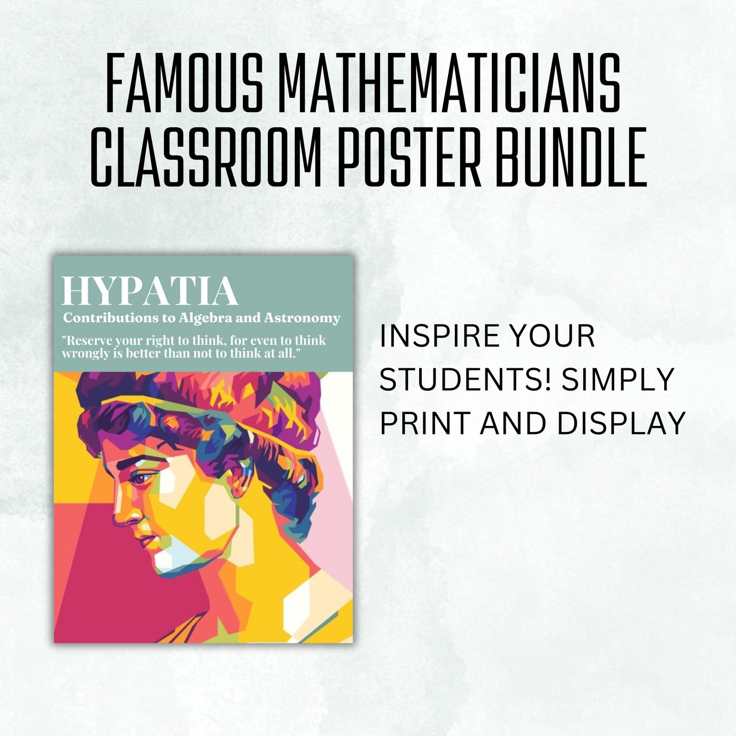Famous Mathematicians Posters Set of 15 Inspiring Classroom Decor Math Bulletin Board Mathematics Posters Mathematicians Quotes Bundle Geometry Physics Calculus Posters Maths Teacher Wall Art Newton Euclid
