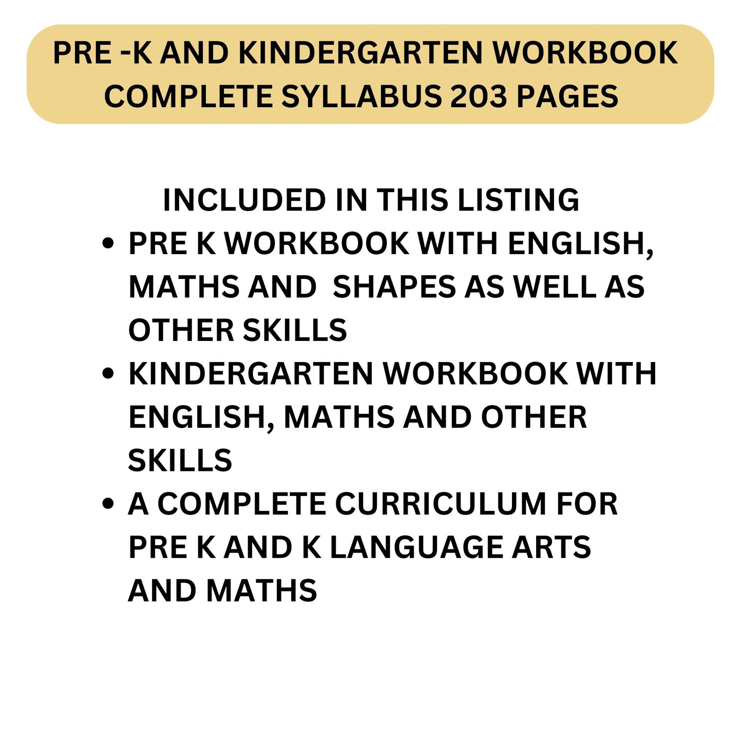 Preschool Pre-K + Kindergarten Learning Bundle Printable Activity Worksheets Coloring Tracing Alphabet Numbers Shapes complete curriculum