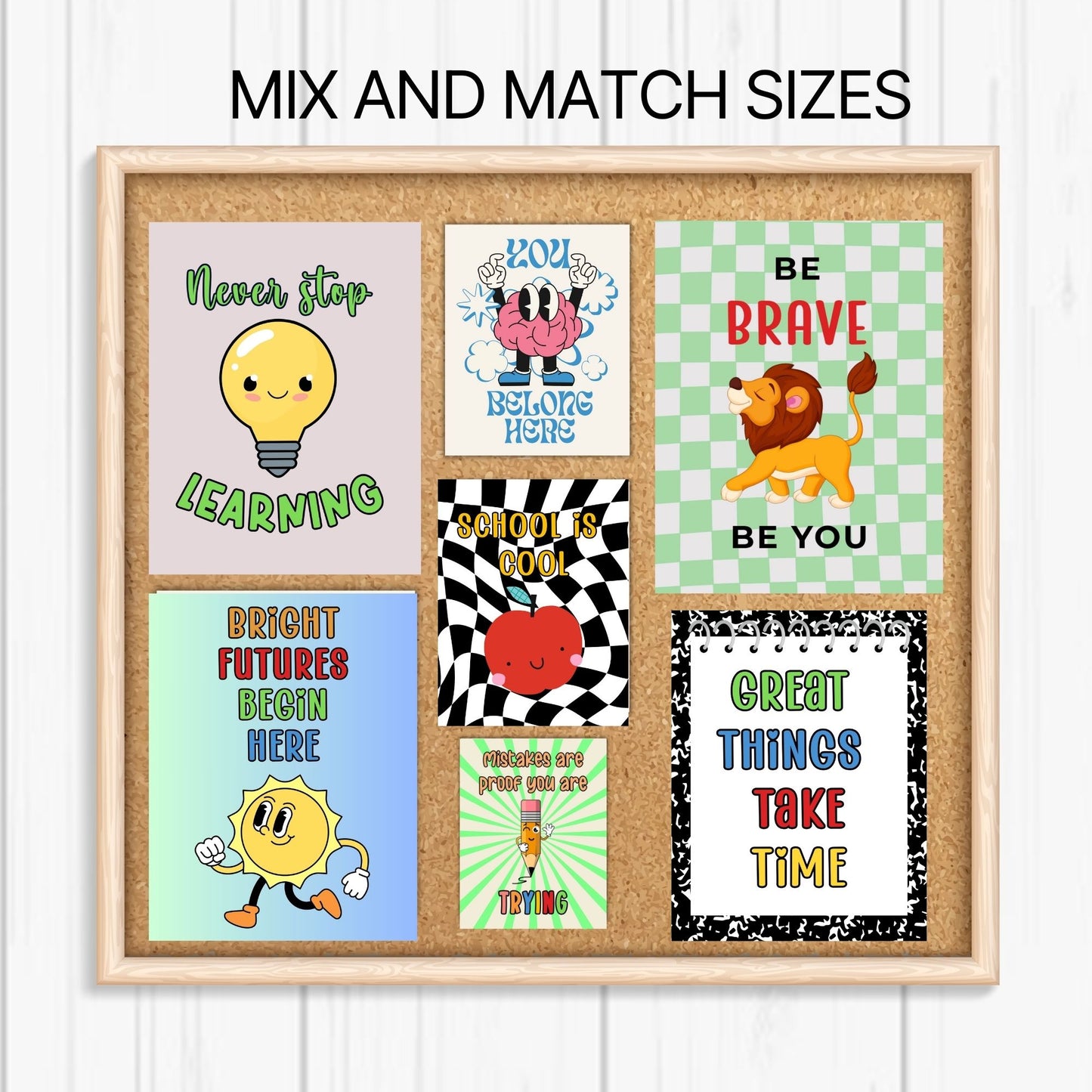 14 Motivational Classroom Posters – Positive Quotes & Growth Mindset Wall Decor for Kids