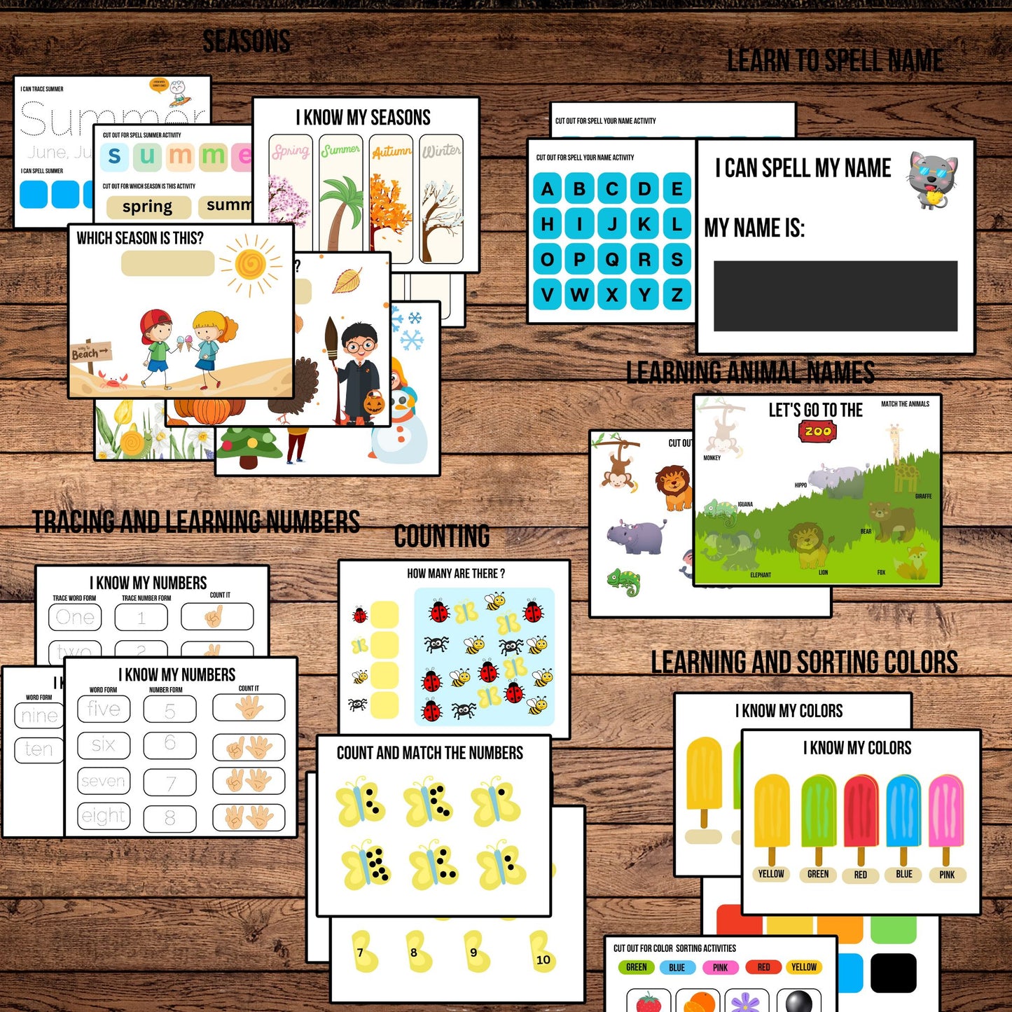 Summer Busy Book Printable Mega Bundle | Personalized Toddler Learning Binder | Preschool Quiet Book | Homeschool Activities | Kindergarten Worksheets