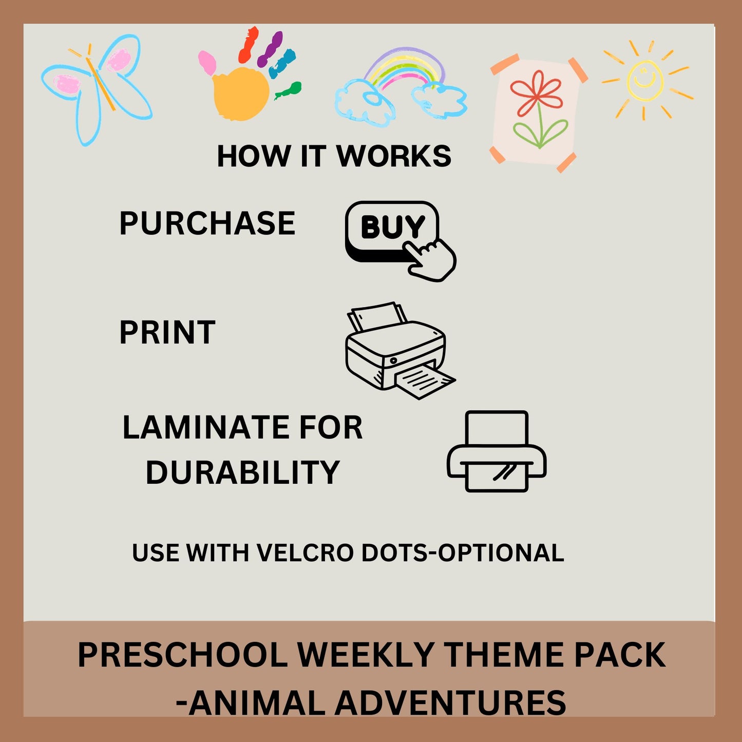 Animal Adventures Theme Preschool Curriculum | Weekly Lesson Plan for Early Learning | Daycare Learning | Homeschool Preschool Worksheets