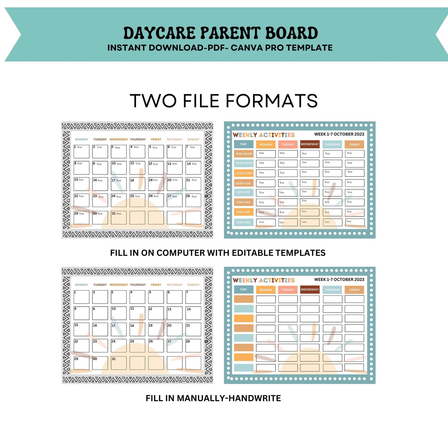 Daycare Parent Board Childcare Bulletin Board Canva Editable Template Parent Info Board Organization Daycare Management Editable Forms