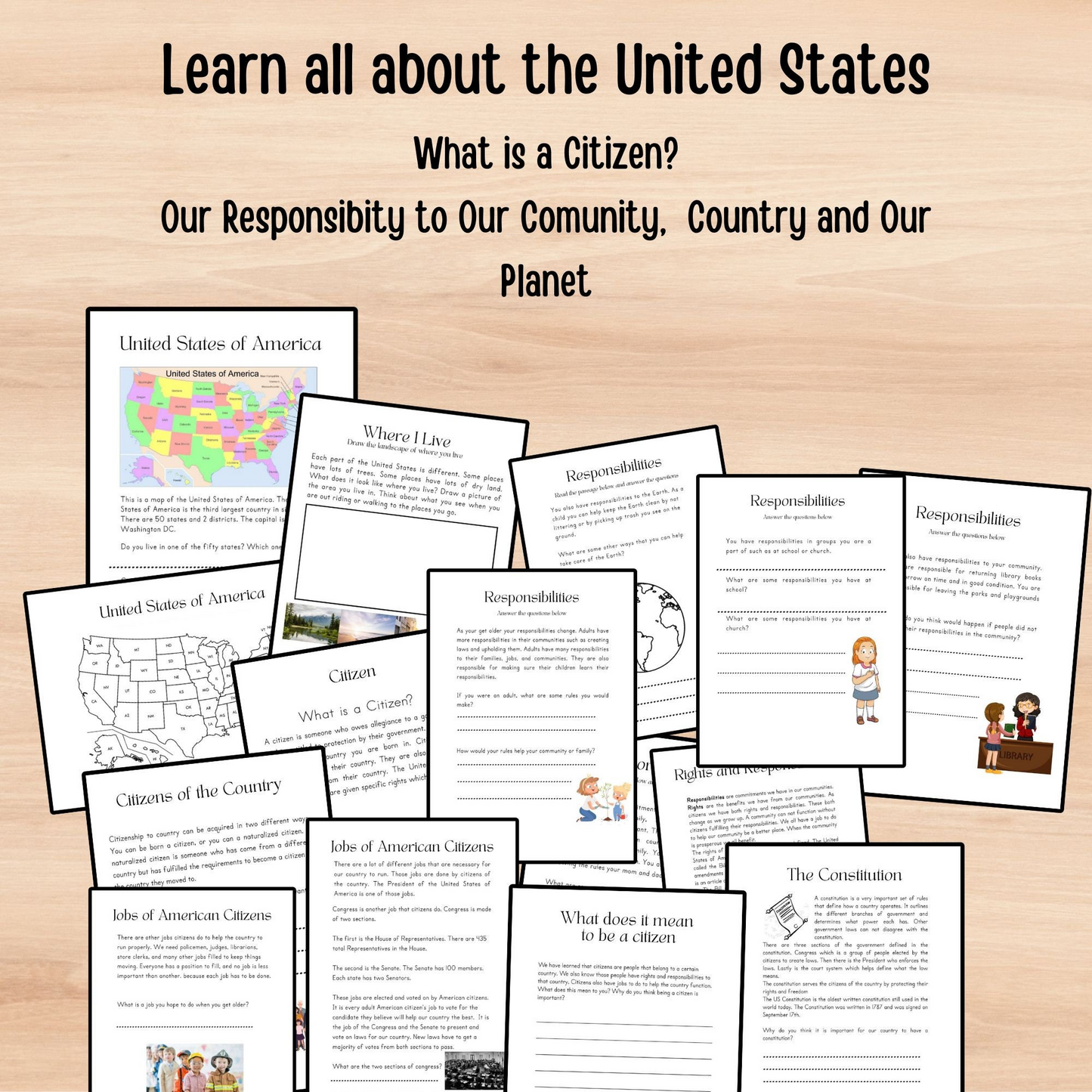 Mega Bundle American History Busy Book Homeschooling Preschool Learning Binder Interactive Study Workbook History Unit Study Homeschool Kids