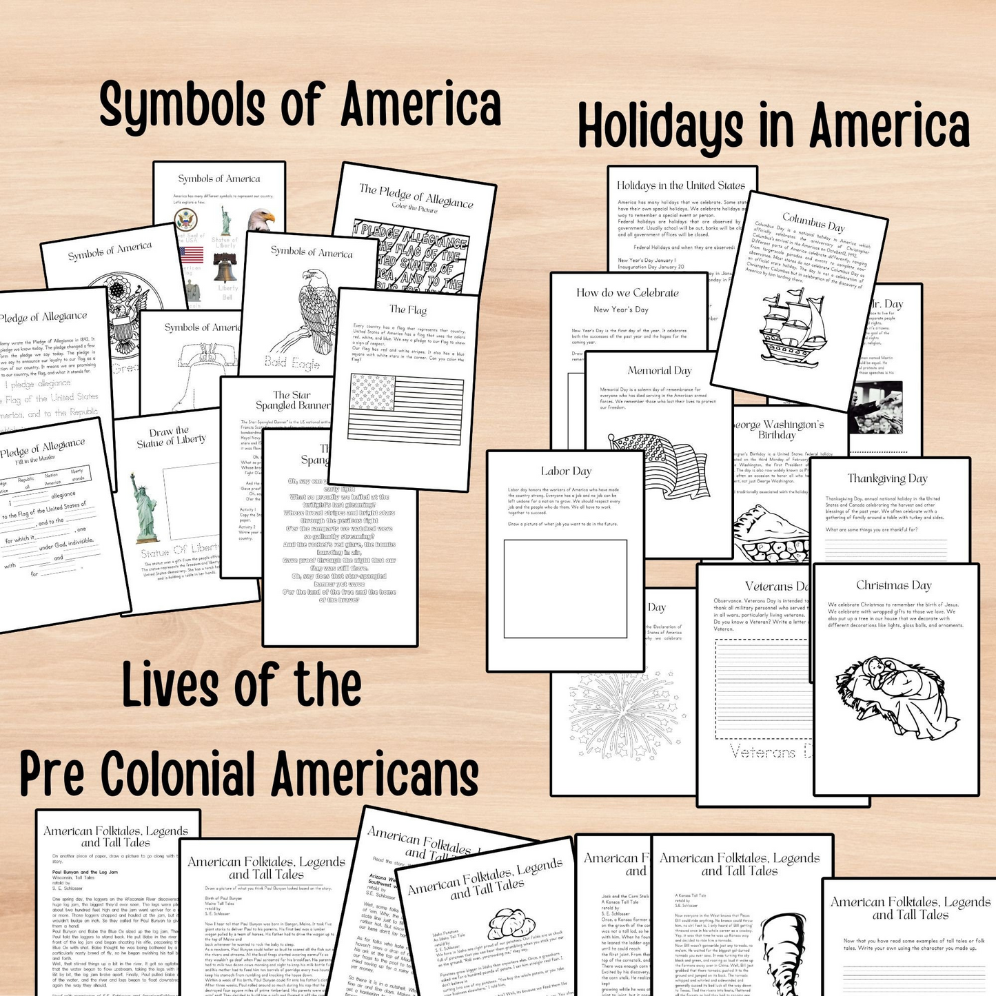 Mega Bundle American History Busy Book Homeschooling Preschool Learning Binder Interactive Study Workbook History Unit Study Homeschool Kids