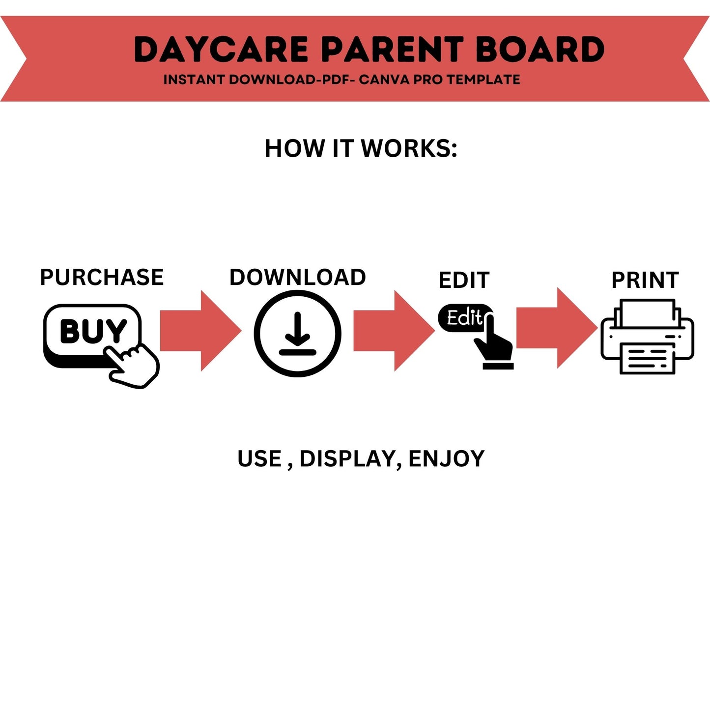 Daycare Parent Bulletin Board Template | Editable Canva Childcare Info Board | Daycare Management & Organization Forms