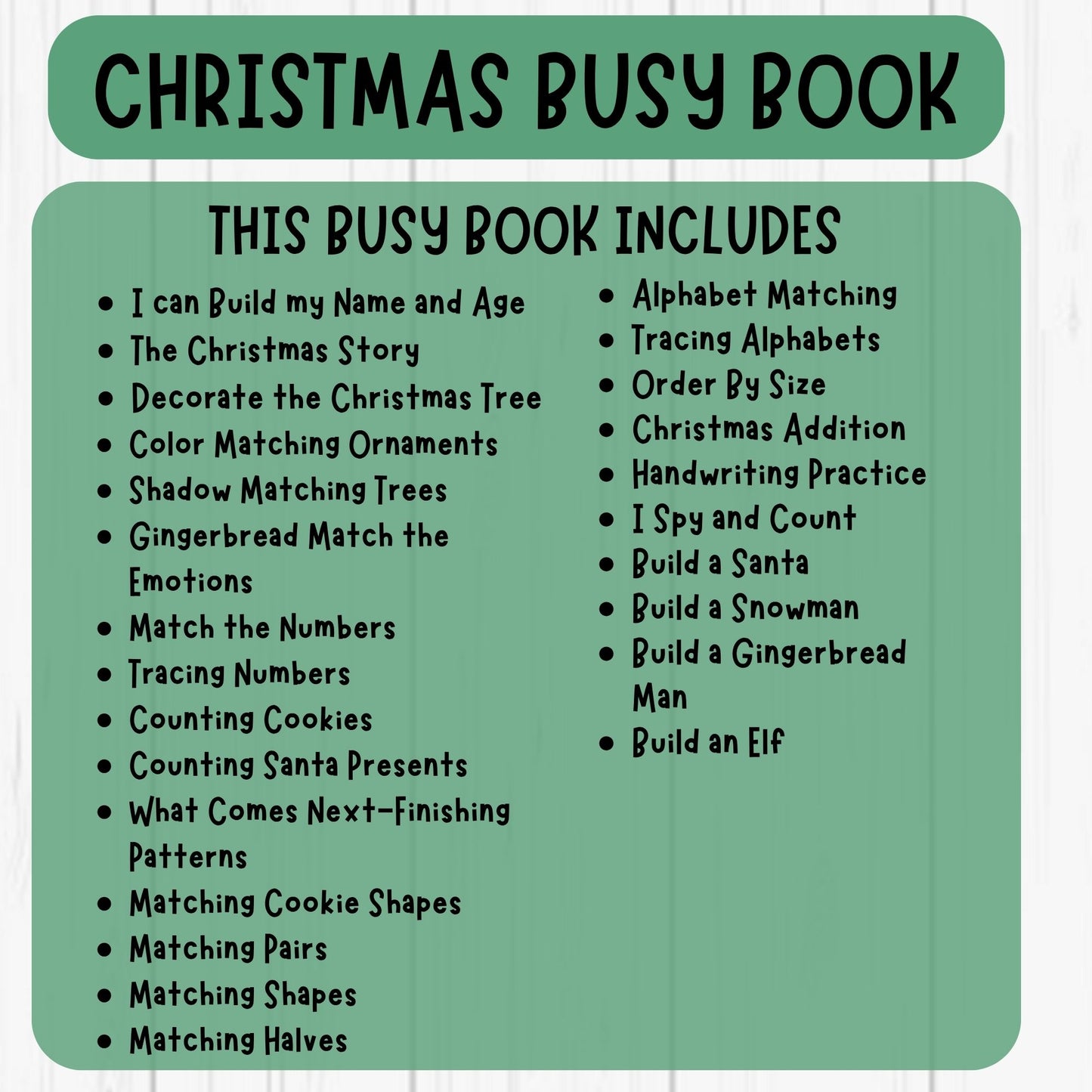 Christmas Busy Book for Toddlers Preschool & Kindergarten | Holiday Learning Folder | Printable Christmas Activities for Kids