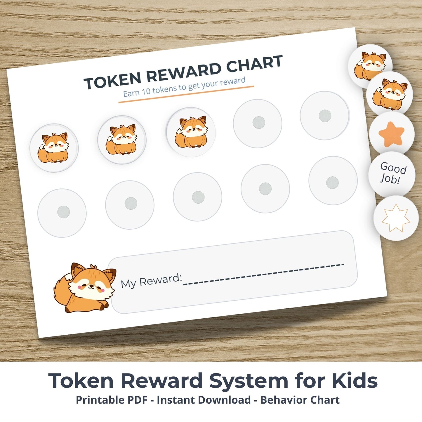 token reward system printable behavior chart for kids