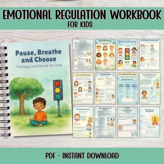 Coping Skills Workbook for Kids Printable – Emotional Regulation Activities PDF