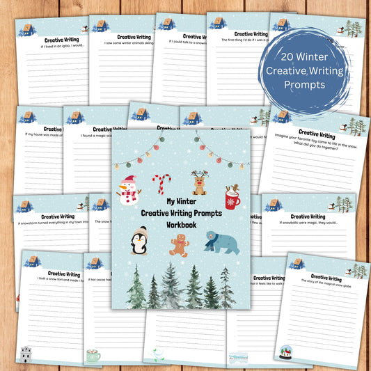 Winter Creative Writing Prompt Bundle 20 Printable Writing Activities Elementary Writing Lessons Homeschool Learning Grade One Writing Pack