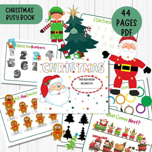Christmas Busy Book for Toddlers Preschool & Kindergarten | Holiday Learning Folder | Printable Christmas Activities for Kids