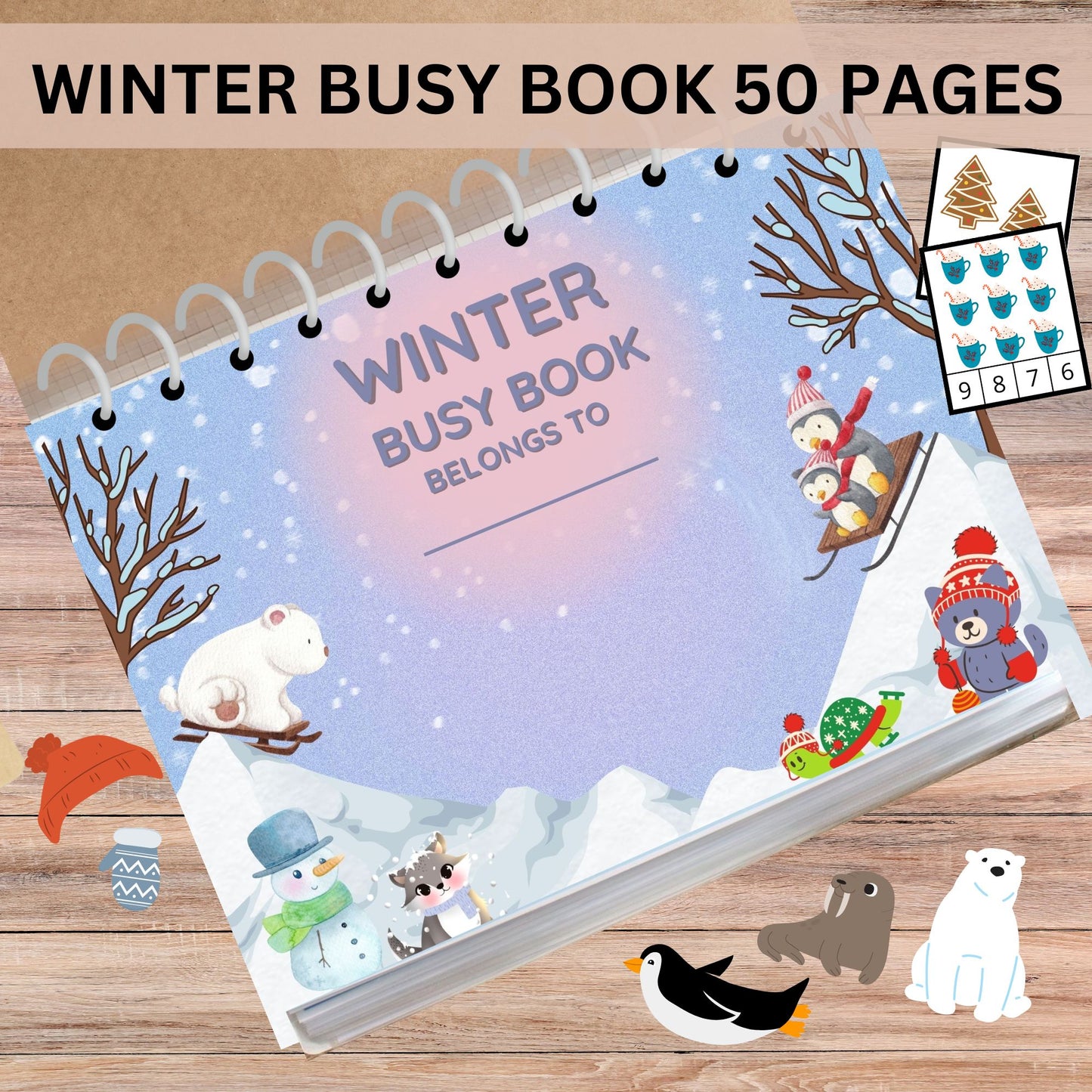 Winter Printable Busy Book Preschool Learning Binder Preschool & Toddler Learning Activities Homeschool Kindergarten Activity Book