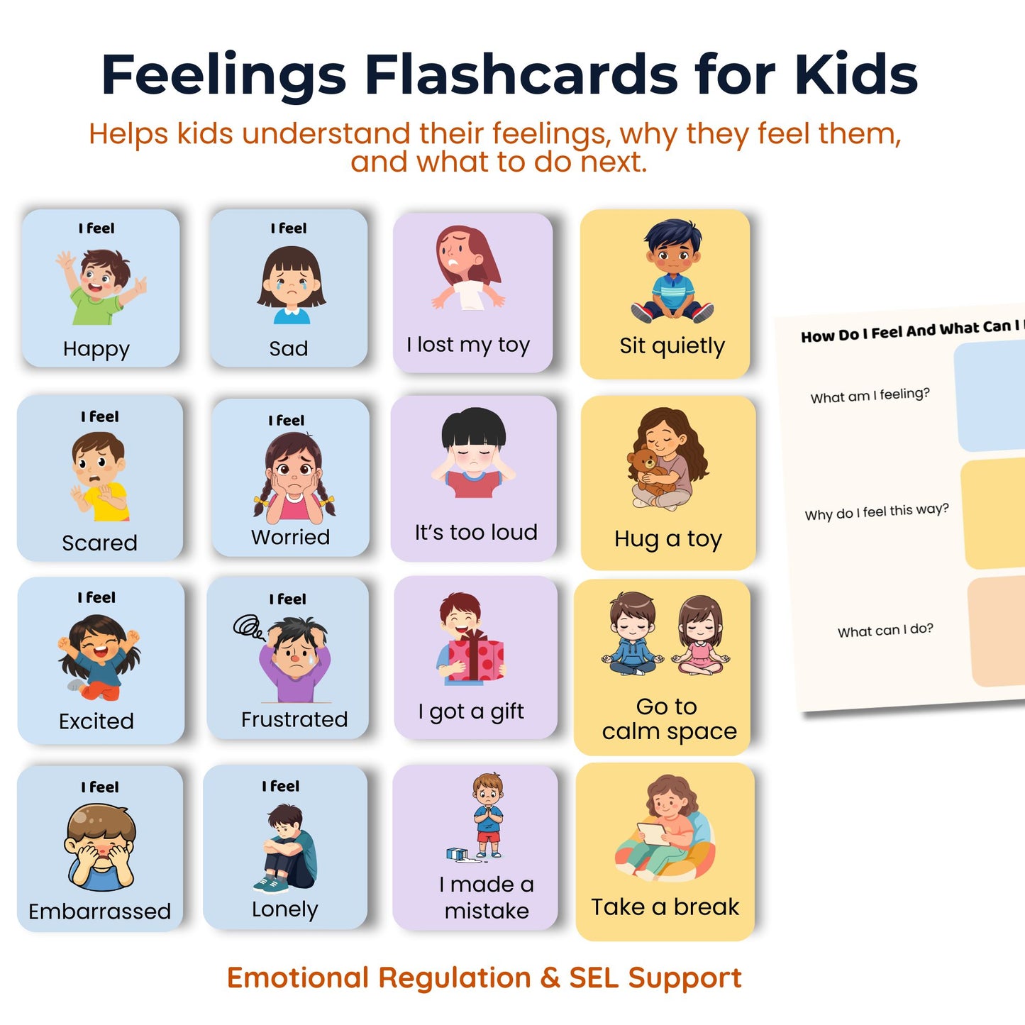 feelings flashcards for kids emotional regulation printable