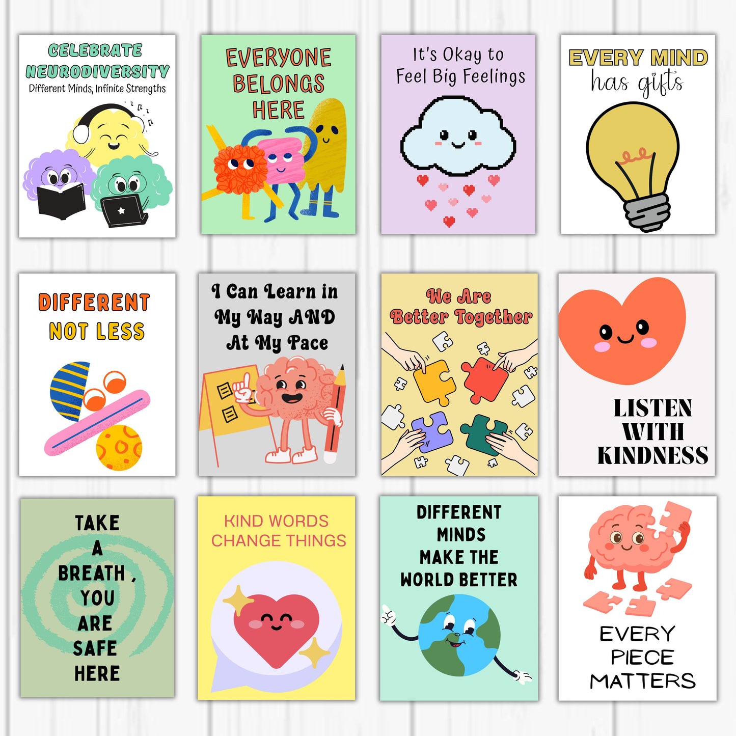 Neurodiversity classroom posters for autism and ADHD inclusion decor