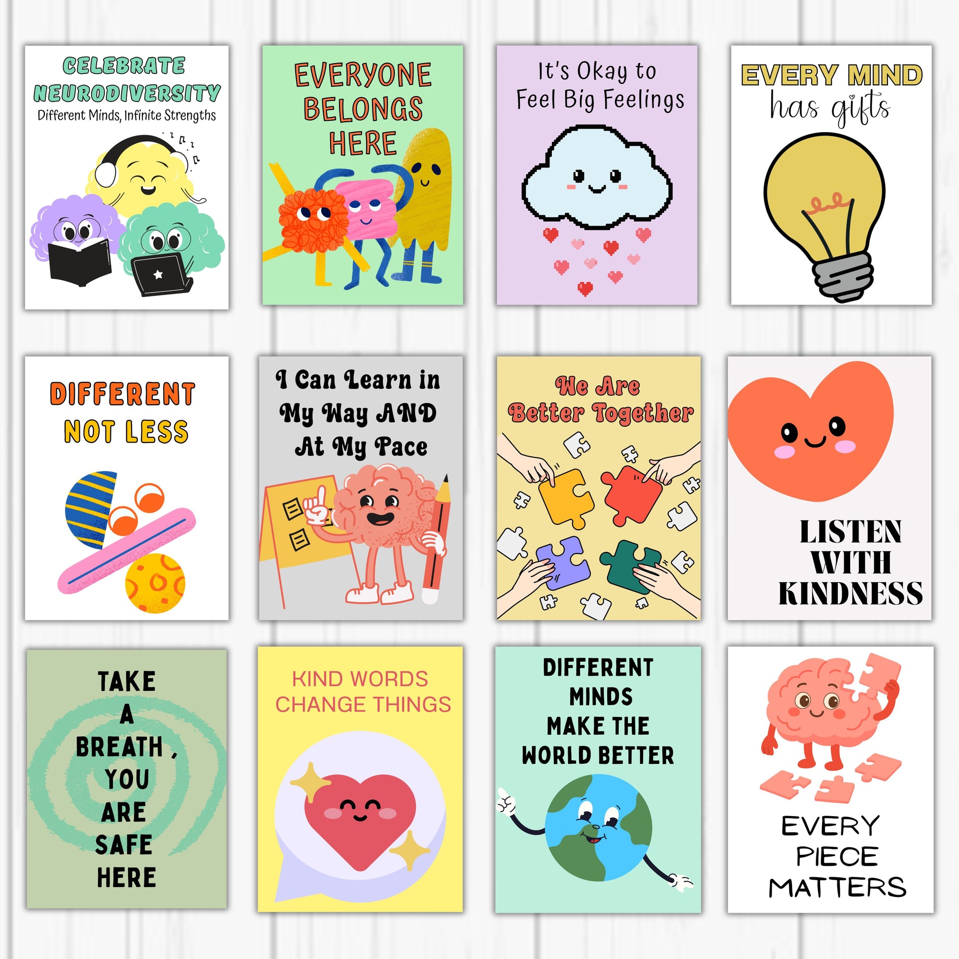 Neurodiversity classroom posters for autism and ADHD inclusion decor