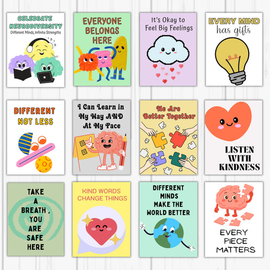 Neurodiversity classroom posters for autism and ADHD inclusion decor