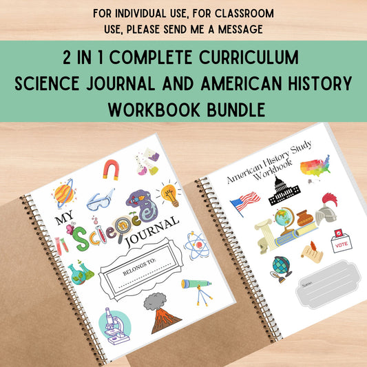 Mega Bundle: Science & U.S. History Curriculum | Homeschool Busy Book & Interactive Learning Binder for Kids