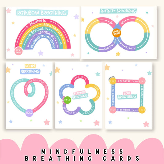 On-the-Go Breathing Cards for Kids | Mindfulness & Coping Skills | Anxiety Relief Techniques | Portable CBT Therapy | Digital Download