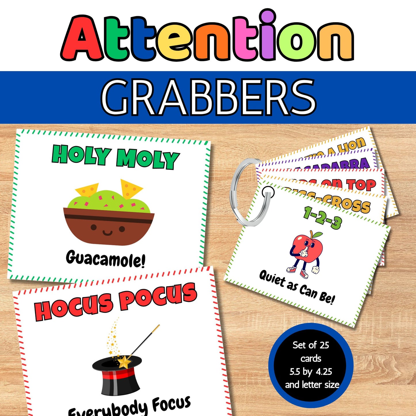 25 Classroom Attention Grabbers Posters & Call and Response Cards | Fun Teacher Printables for Classroom Management