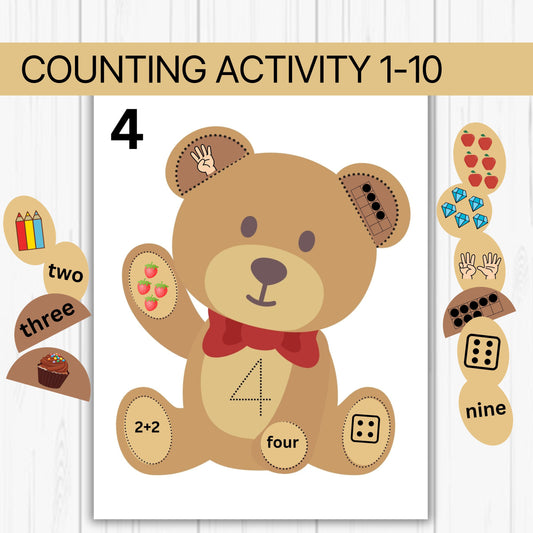 Preschool Counting Worksheets | Printable Math Practice | Homeschool & Montessori Curriculum | Preschool Learning Folder