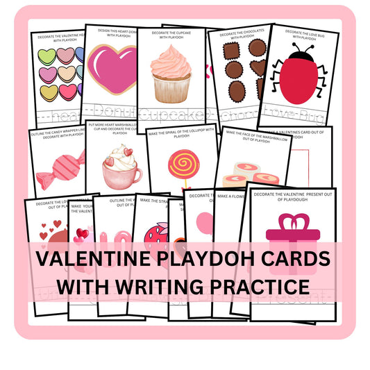 Valentine's Day Play Dough Mats | Printable Play Doh Activities for Toddlers, Preschool, Kindergarten & Pre-K | Fine Motor Skills Learning