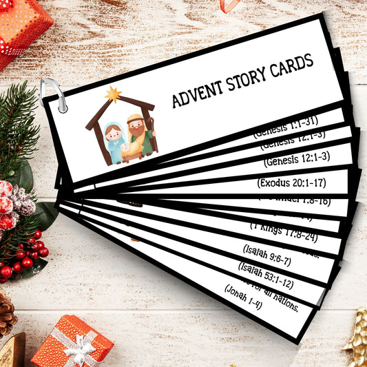 Advent Story Cards for Kids, Christmas Story Cards, Bible Story, Homeschool Printable, Sunday School Activity, Homeschool Preschool