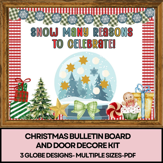 Snow Globe Christmas Bulletin Board Kit | Winter Classroom Display & Student Writing Prompts Printable