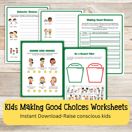 Good vs Bad Choices Worksheets Social Skills Sorting Activities Autism ABA Therapy Social Emotional SEL Visual Aid Kids Behavior Activities