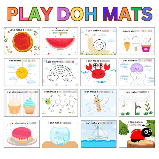 Play Dough Mats - Digital Download Play Doh Activity Montessori Learning Toddler Preschool Activity Homeschool Learning Play-Doh