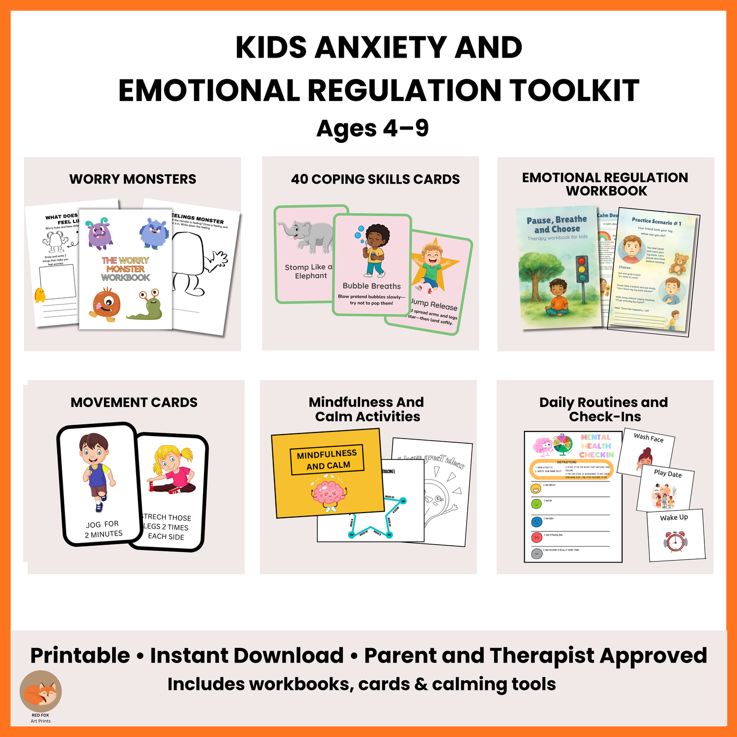 !!! Kids Anxiety & Emotional Regulation Toolkit (Ages 4–9)