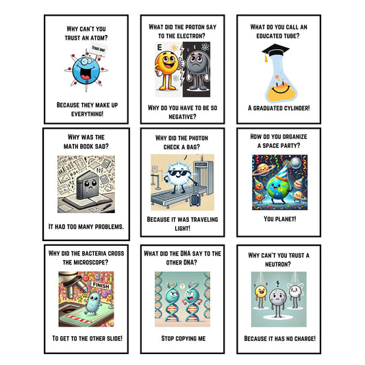 Funny Science Posters Set Of 9 Prints Science Classroom Posters Puns Jokes Science Homeschool Science Teacher Gift Classroom Displays