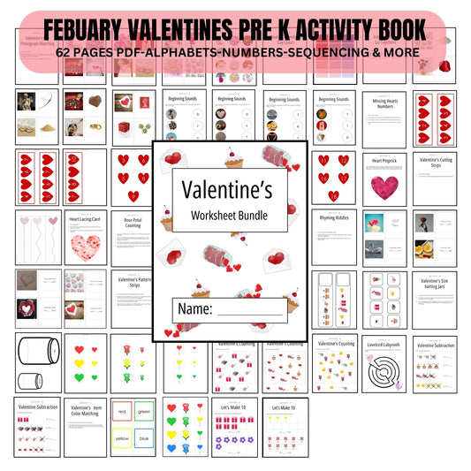 Valentine’s Day Preschool Busy Book | Printable Preschool Curriculum & Worksheets | Fun Valentine Activities for Kids