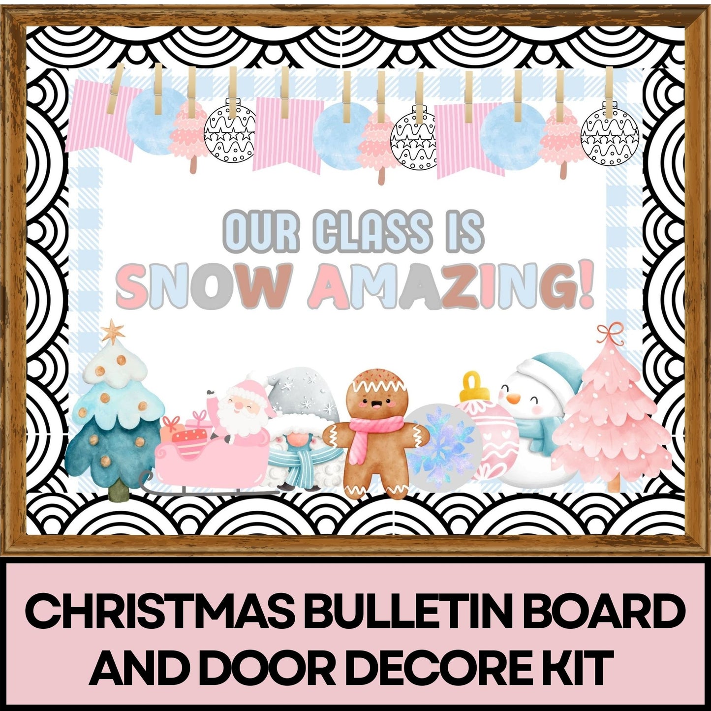 Winter Bulletin Board Kit January Bulletin Board Winter Holiday Theme Christmas Bulletin Board Kit and Door Decor Trendy Christmas Bulletin