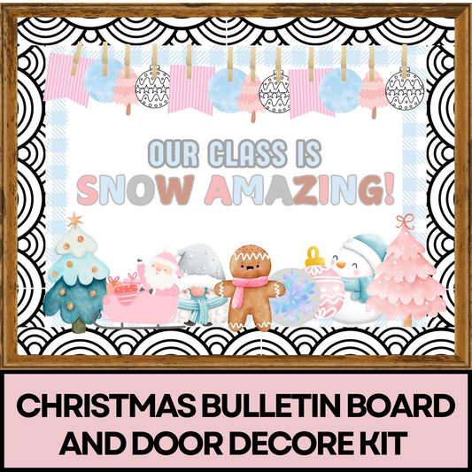 Winter Bulletin Board Kit January Bulletin Board Winter Holiday Theme Christmas Bulletin Board Kit and Door Decor Trendy Christmas Bulletin